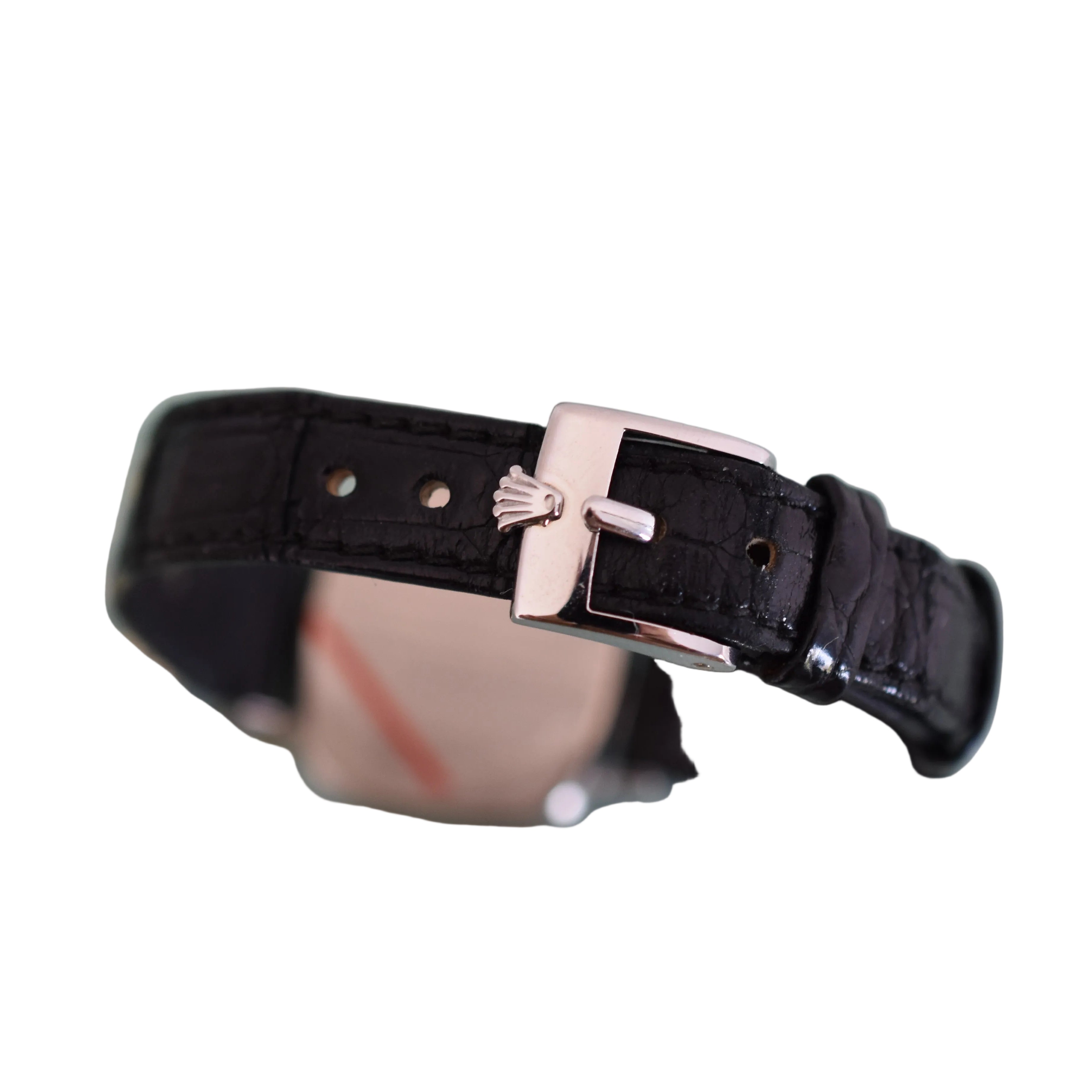 Montre ROLEX "Cellini Zephir" en or blanc, acier, cuir et rubis