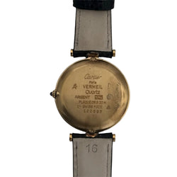 CARTIER "Must de Cartier" watch in Vermeil and leather