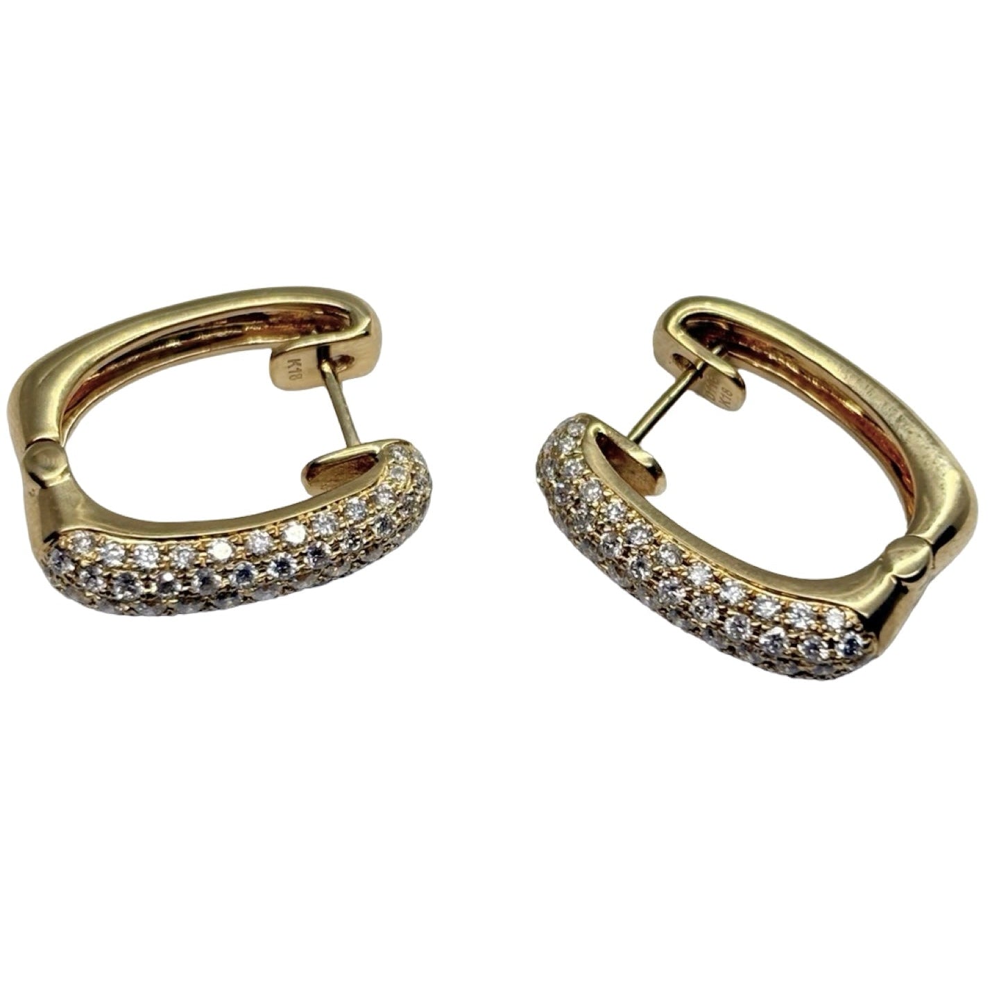 Boucles d'oreilles Créoles en or jaune et diamants
