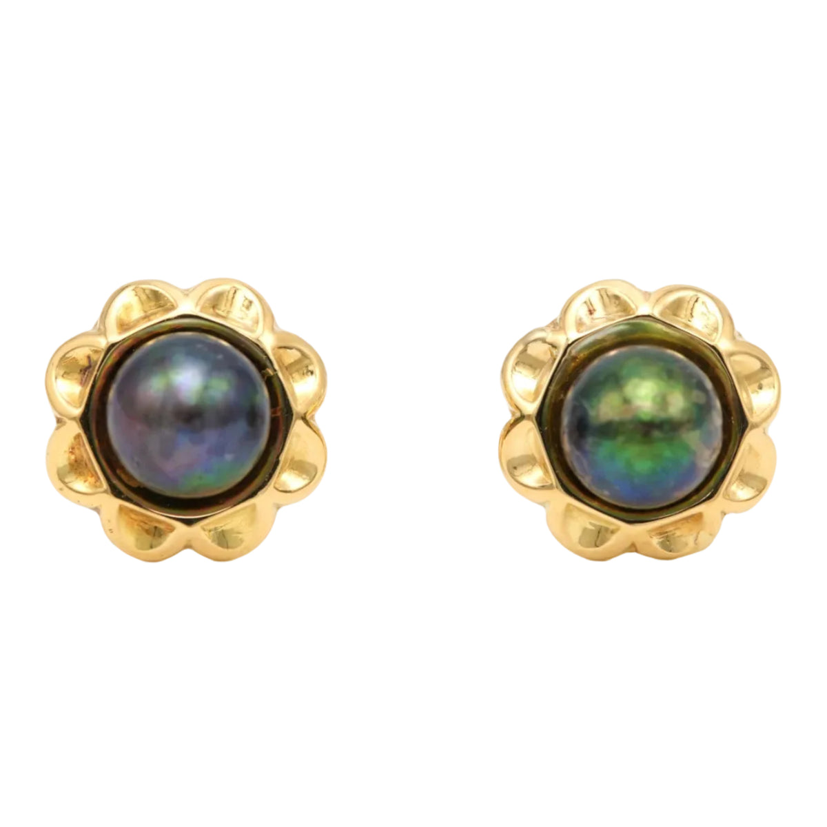 Yellow Gold and Pearl Earrings