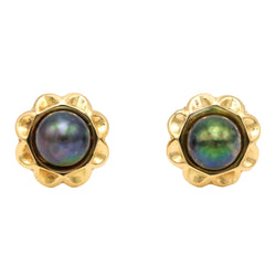 Yellow Gold and Pearl Earrings
