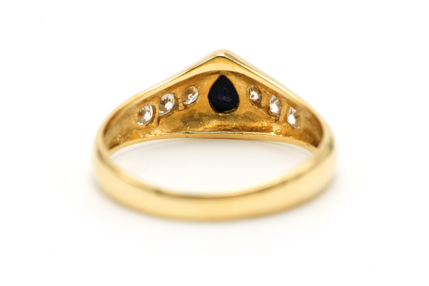 Bague Jonc en or jaune, saphir et diamants