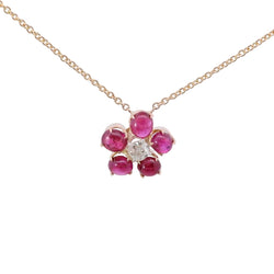 Collier Pendentif en or jaune, rubis et diamant