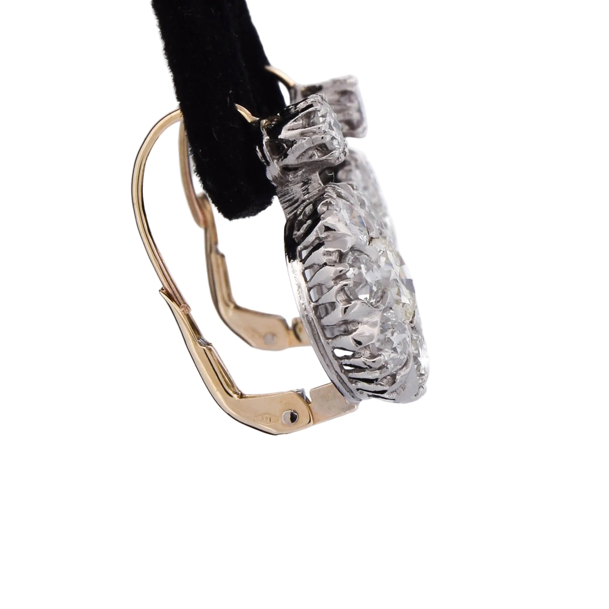 Platinum and Diamond Lever-back Earrings