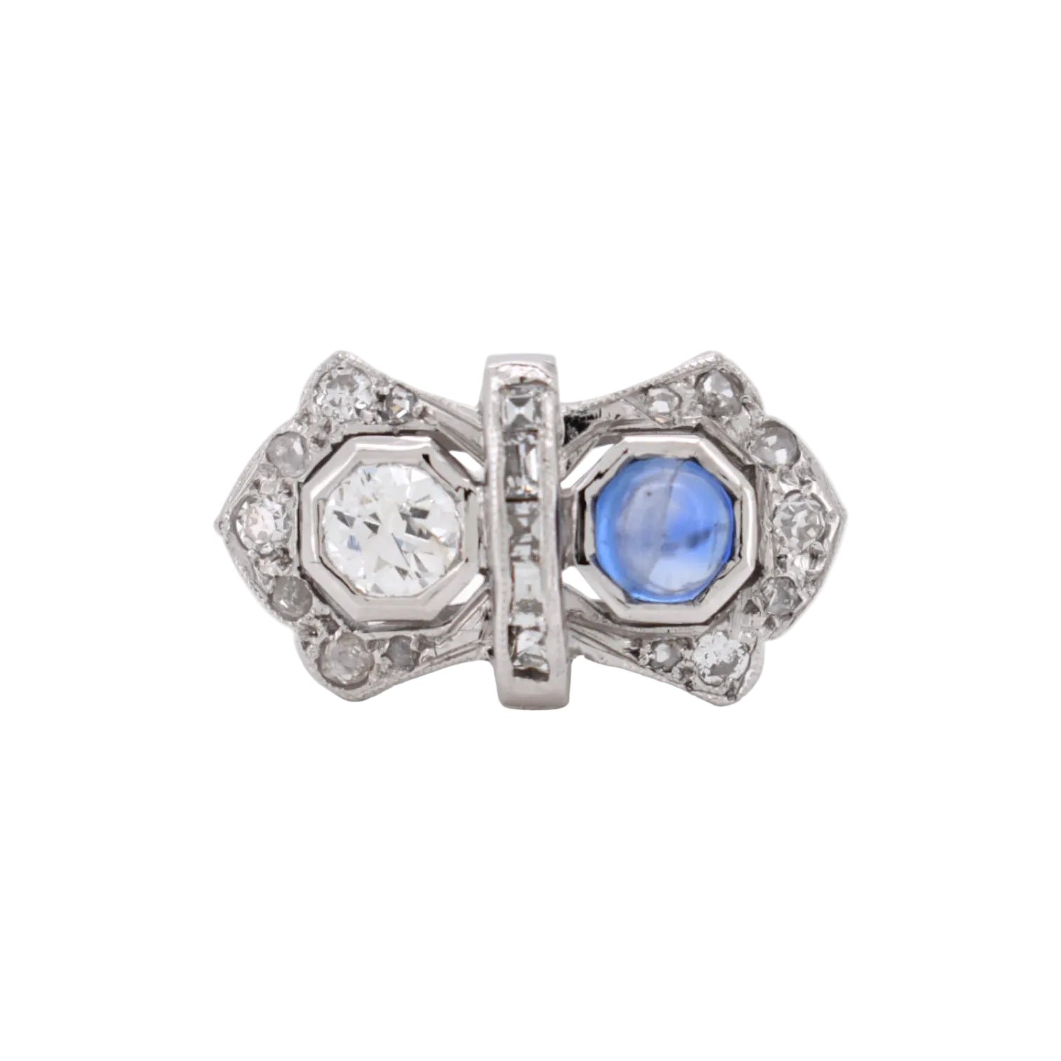 Toi & Moi Ring in White gold, Sapphire and Diamonds
