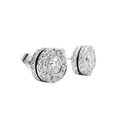 Boucles d'oreilles Puces en or blanc et diamants