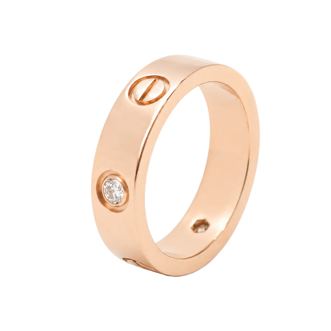 CARTIER "Love" Wedding Band in Rose Gold and Diamonds