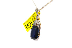 Pendentif en or blanc, or jaune, saphir et diamants