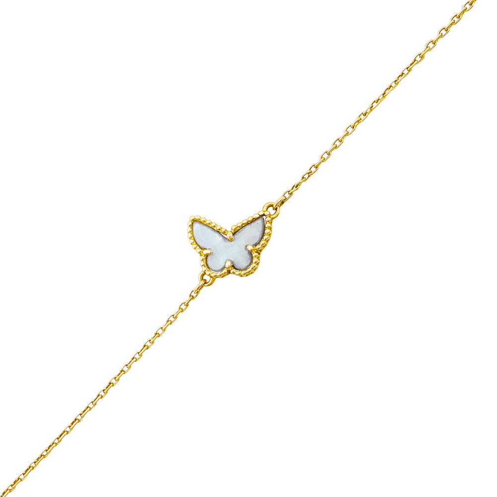 Bracelet Van Cleef & Arpels, "Sweet Alhambra" papillon, or jaune et nacre.