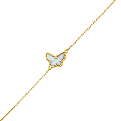 Bracelet Van Cleef & Arpels, "Sweet Alhambra" papillon, or jaune et nacre.