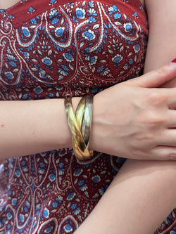 Bangle in yellow gold, white gold, and rose gold