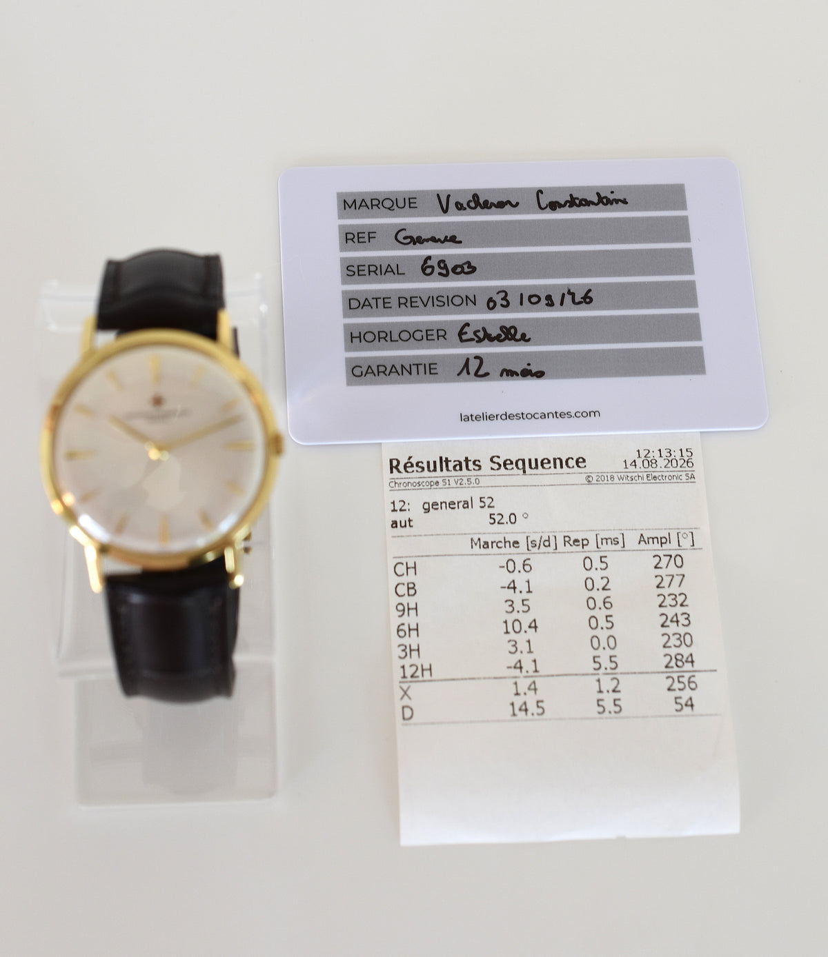 VACHERON & CONSTANTIN watch in yellow gold and leather