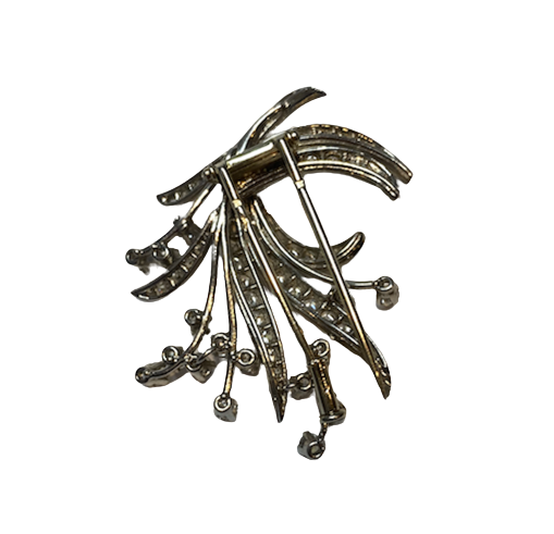 White Gold and Diamond Clip Brooch