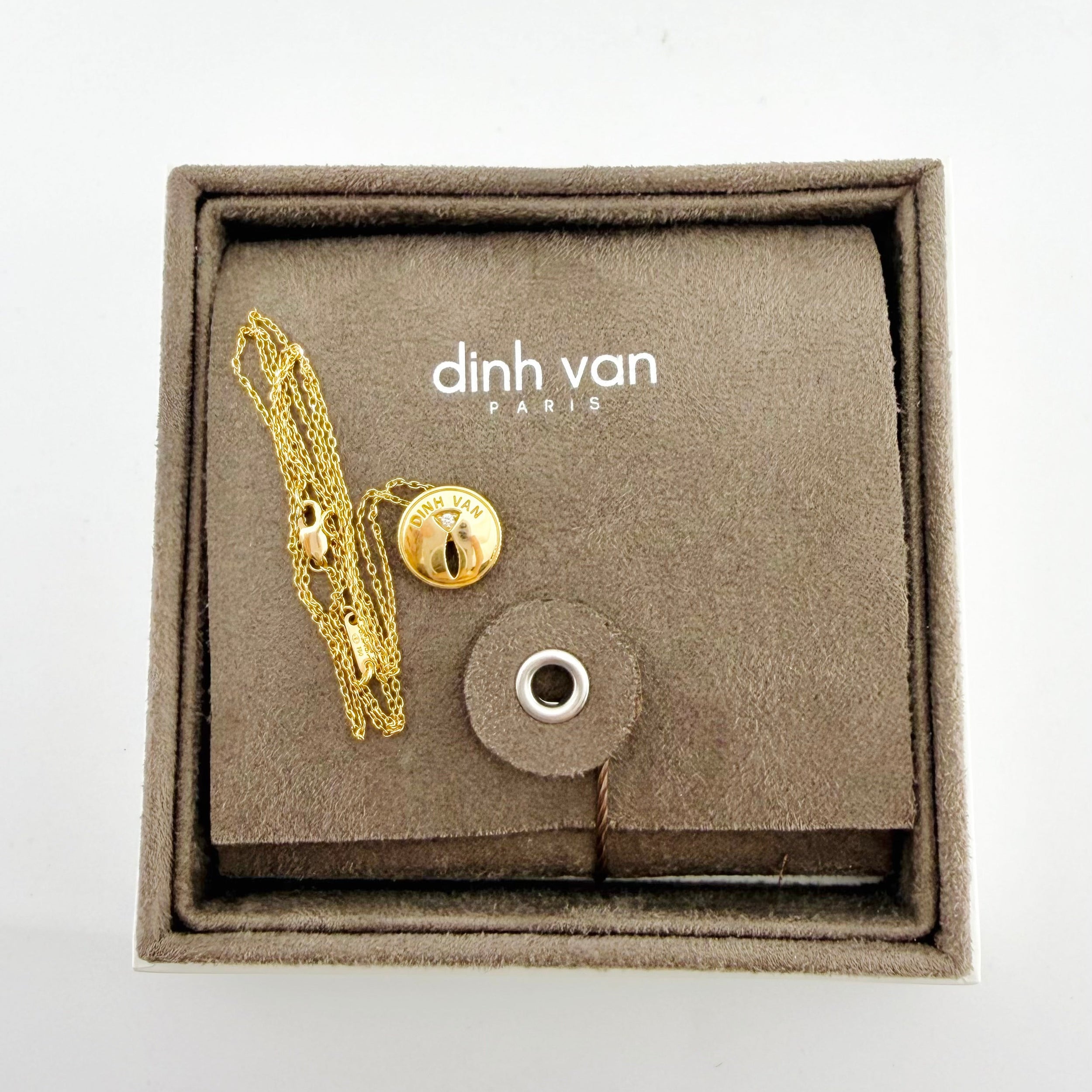 DINH VAN "Punaise" Pendant Necklace in Yellow Gold and Diamond