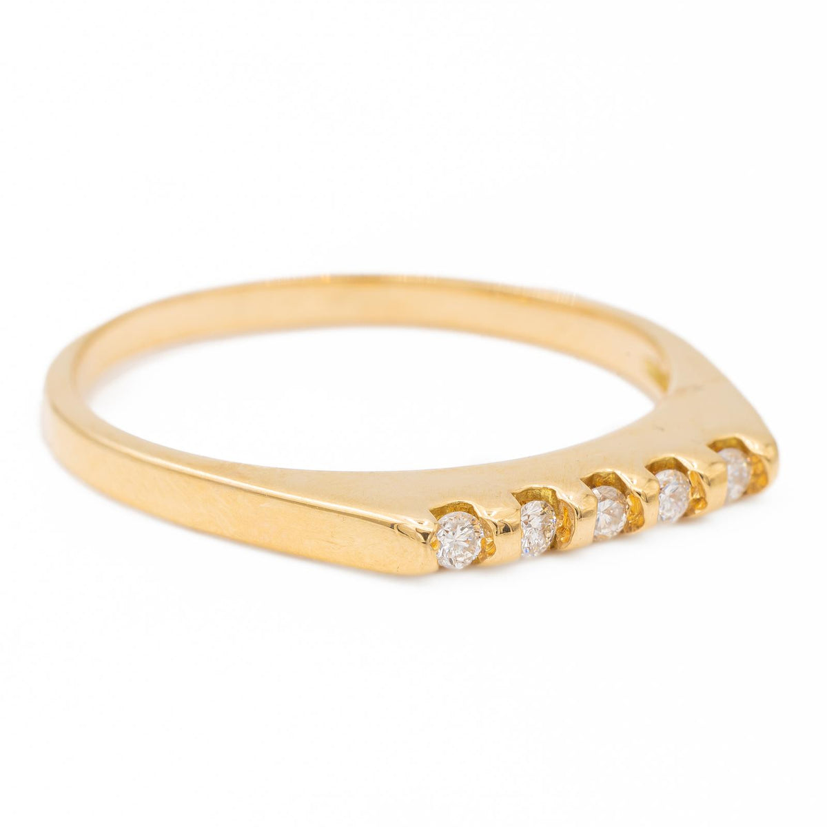 Ring Half wedding band Yellow gold Diamond