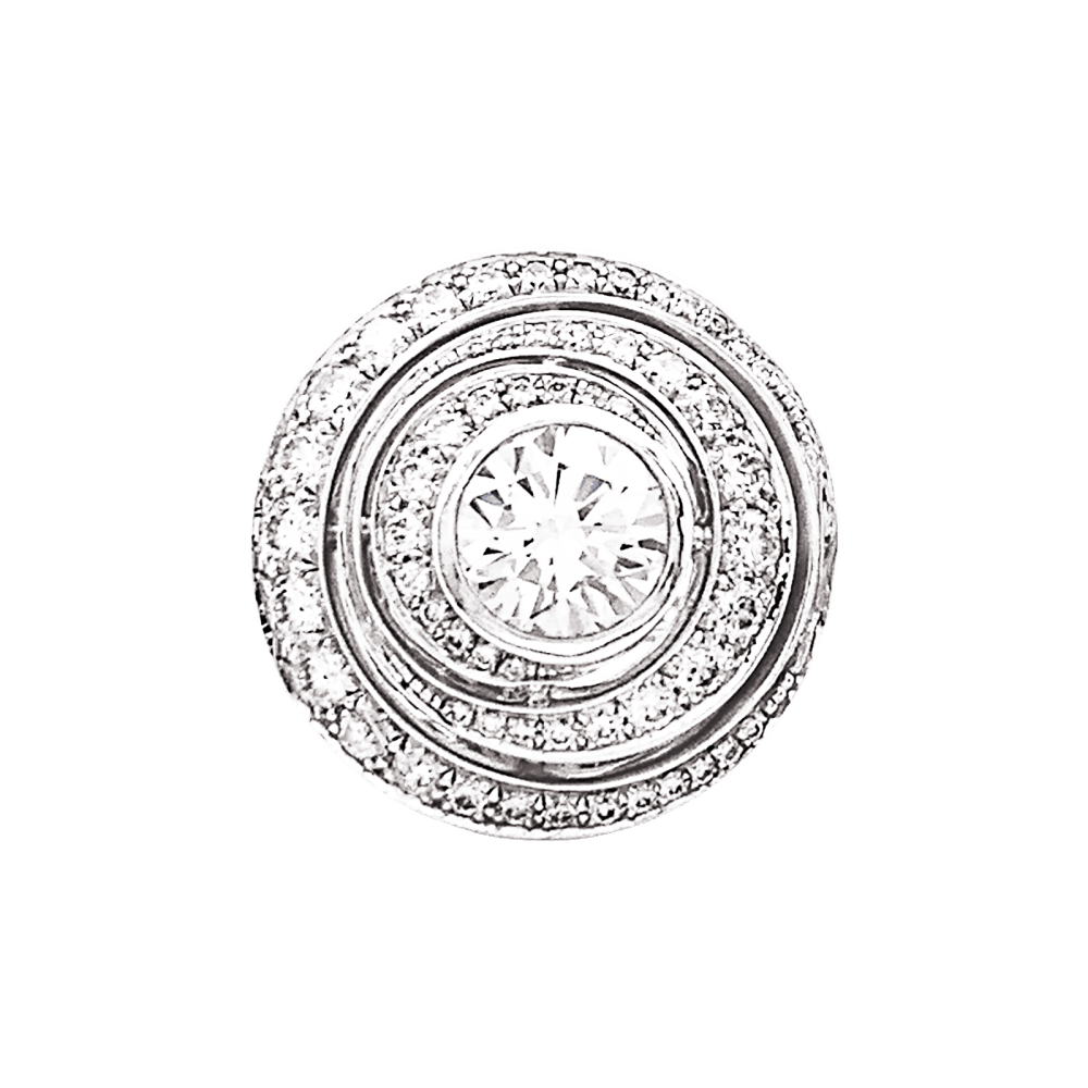 Bague Boucheron, "Idylle", or blanc et diamants.