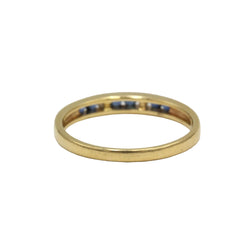 Yellow Gold Wedding Band with Sapphires and Diamonds