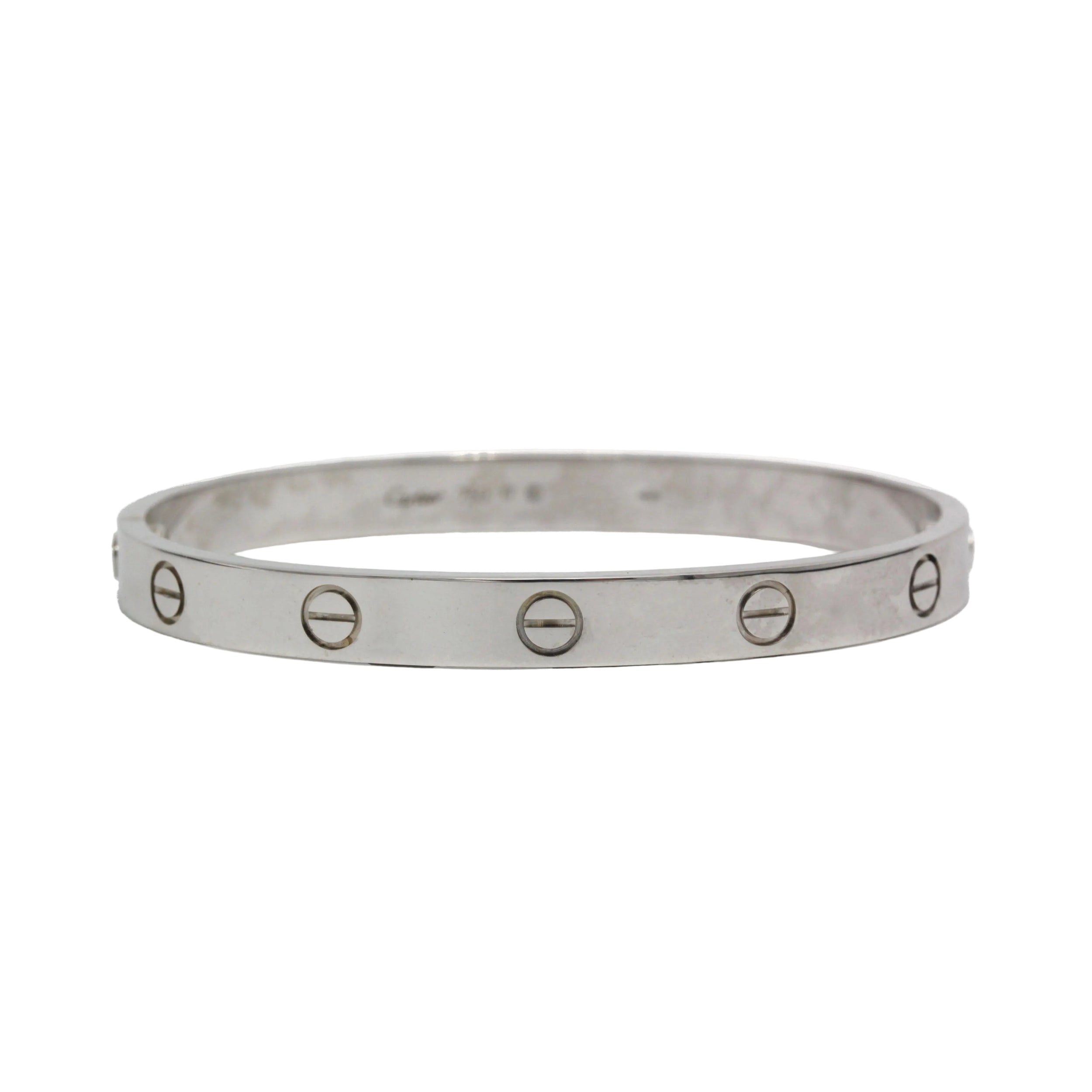 CARTIER "Love" White Gold Bangle Bracelet