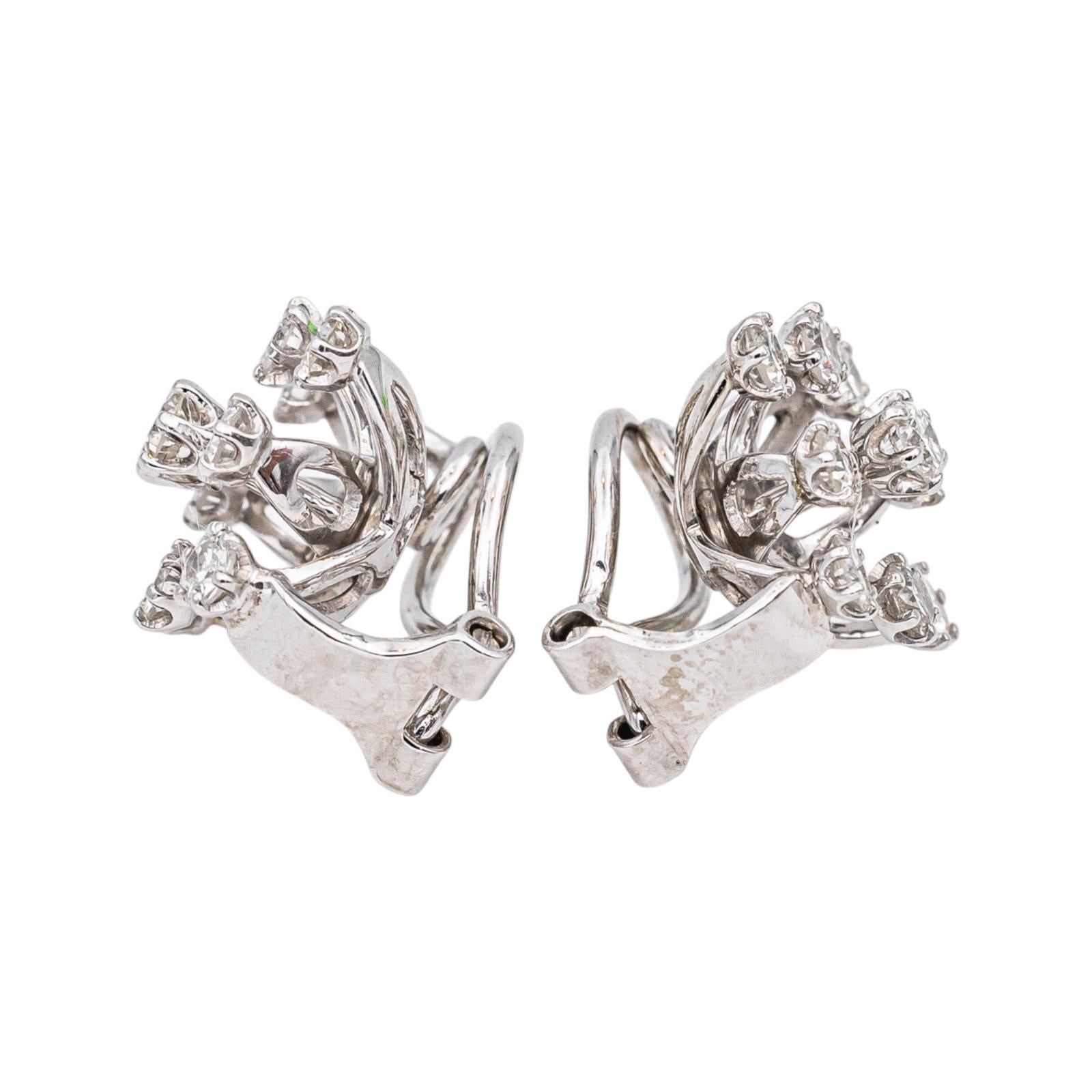 Earrings Clips White gold Diamond