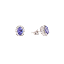 White Gold Earrings with Tanzanites and Diamonds