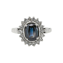 Bague Pompadour Argent Saphir