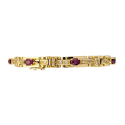 "Ligne" Bracelet in Yellow Gold, Rubies, and Diamonds