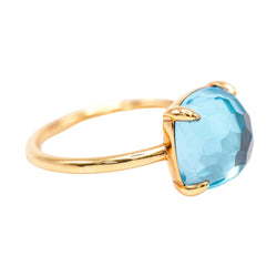 Bague Solitaire SWISS TOPAS en or jaune et topaze