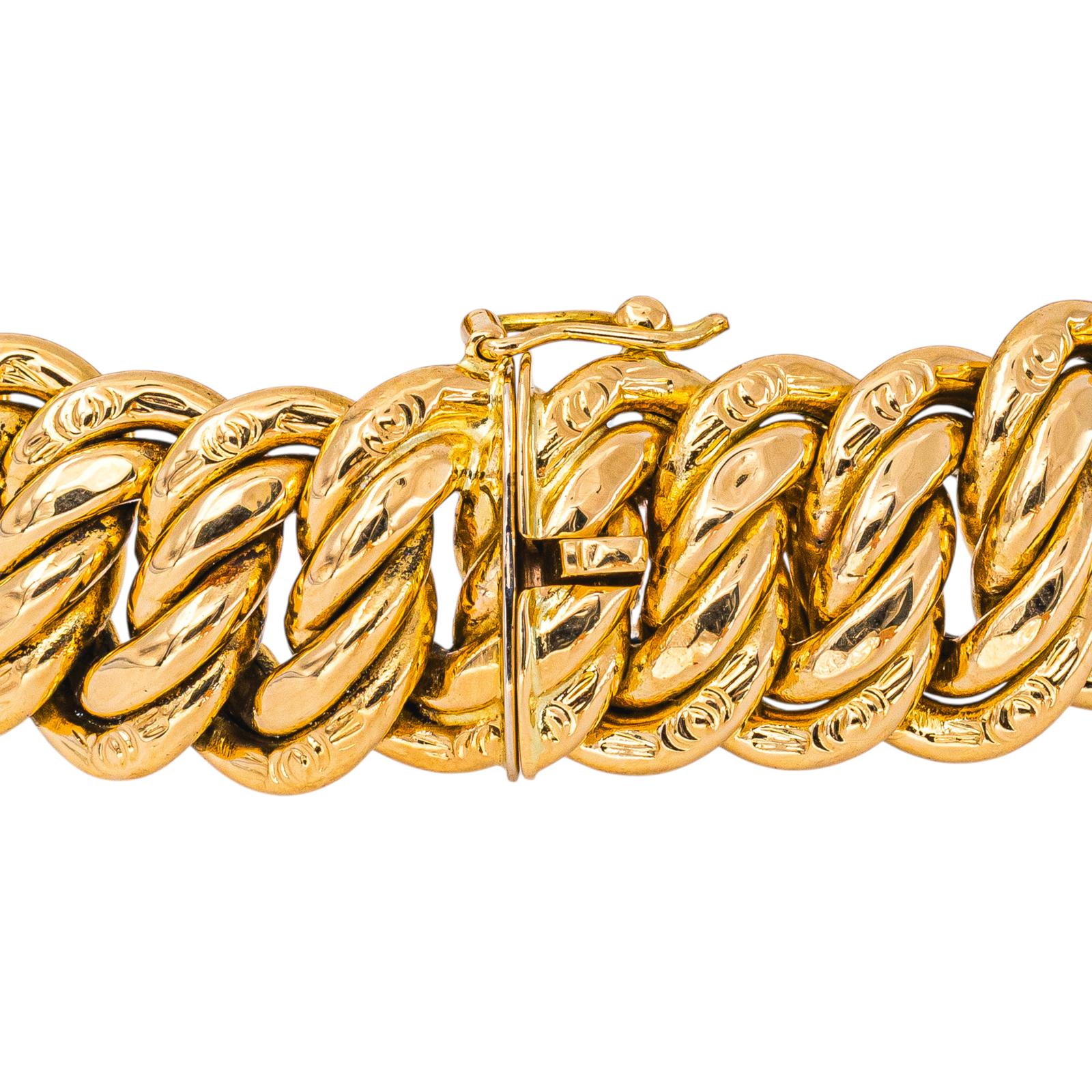 Yellow Gold American Link Bracelet
