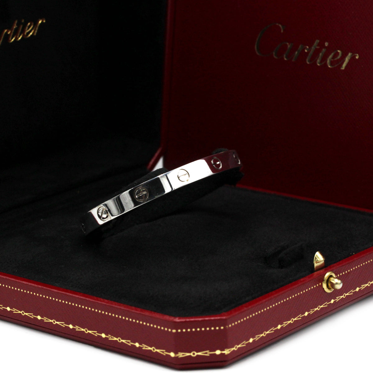 CARTIER "Love" White Gold Bangle Bracelet