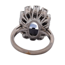 Entourage Ring in white gold, sapphire, and diamonds