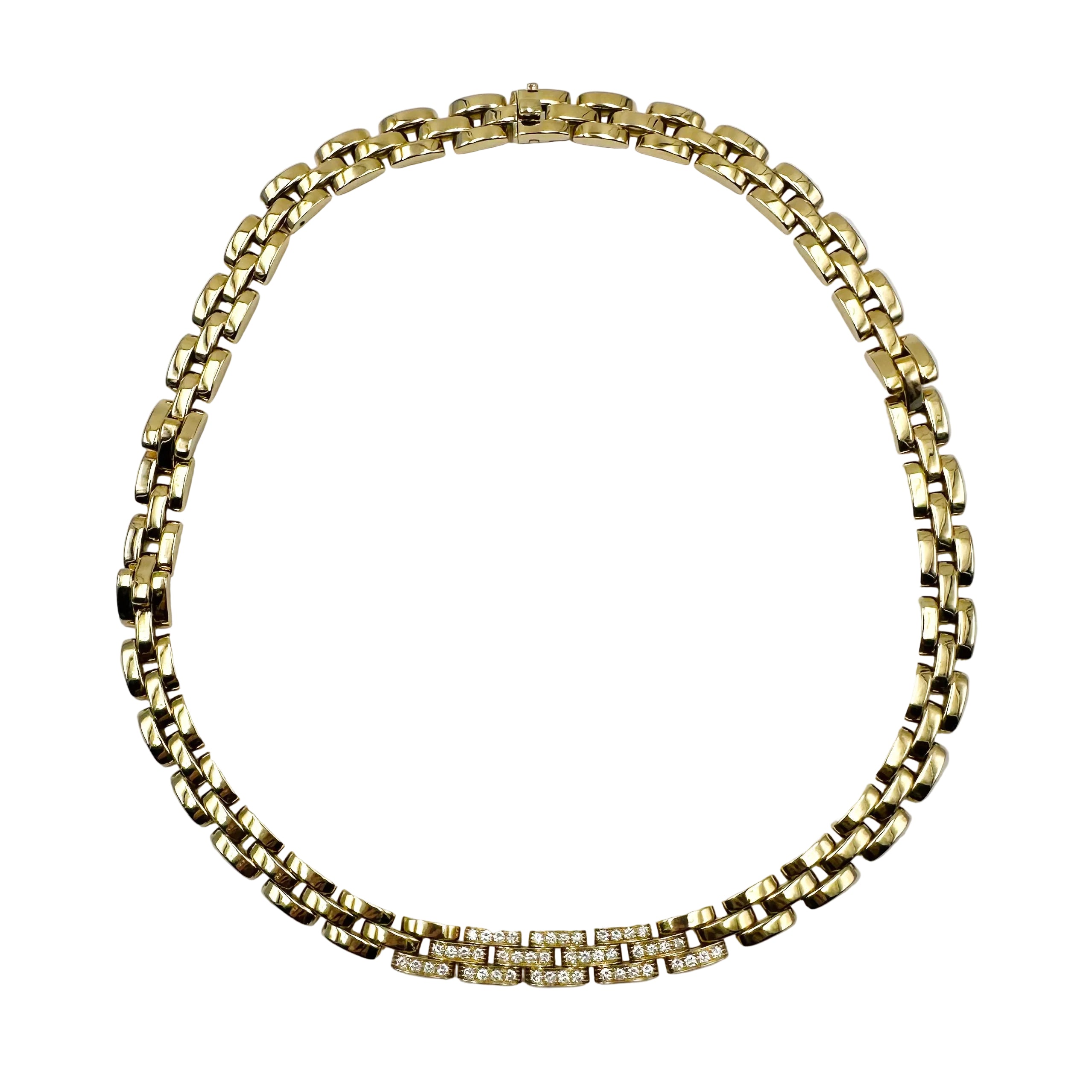 Link CARTIER "Panthère" Necklace in Yellow gold and Diamonds
