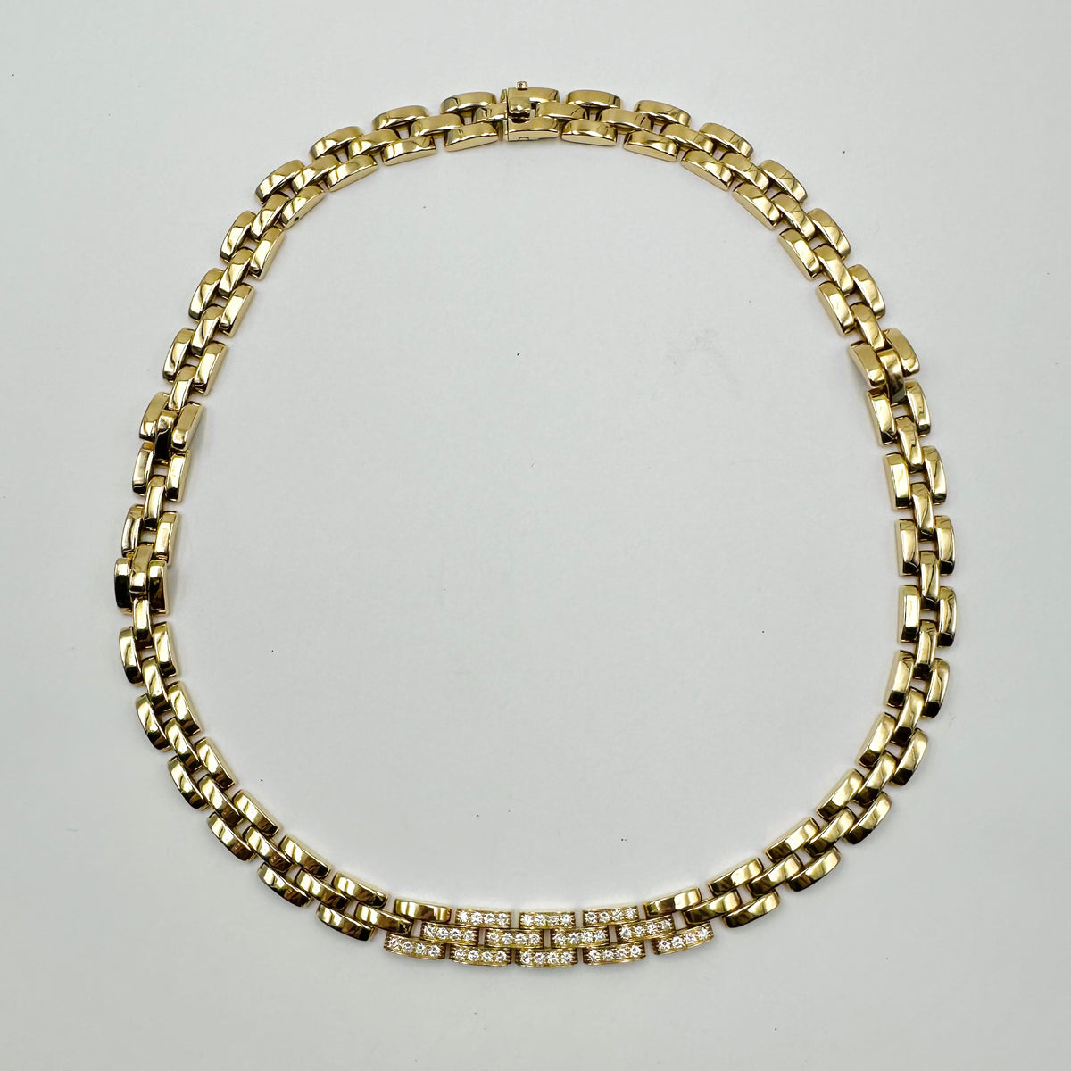 CARTIER "Panther" Link Necklace in yellow gold and diamonds
