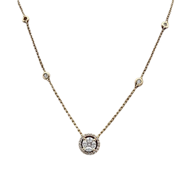 Yellow Gold Necklace with Diamond Pendant