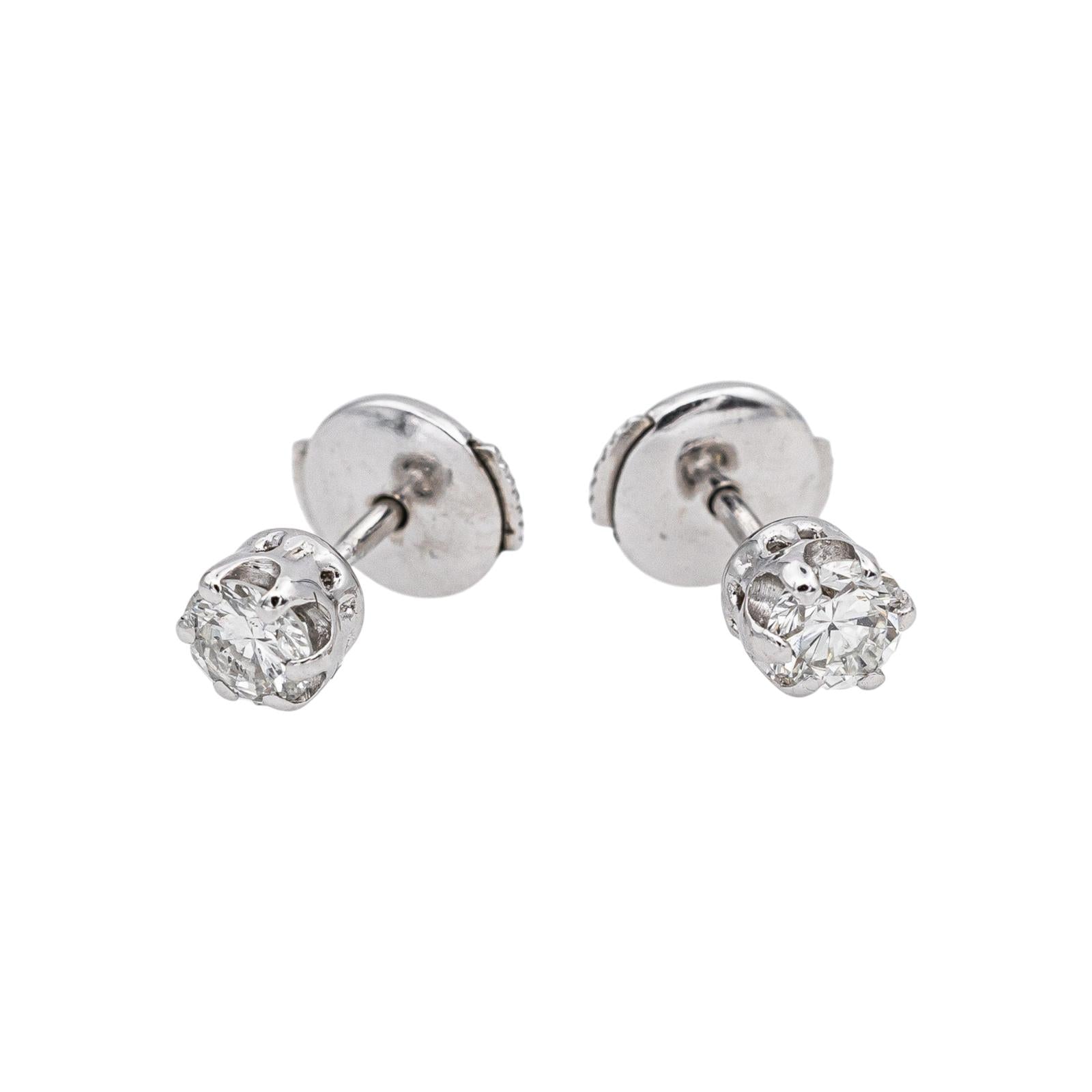 White Gold Diamond Stud Earrings
