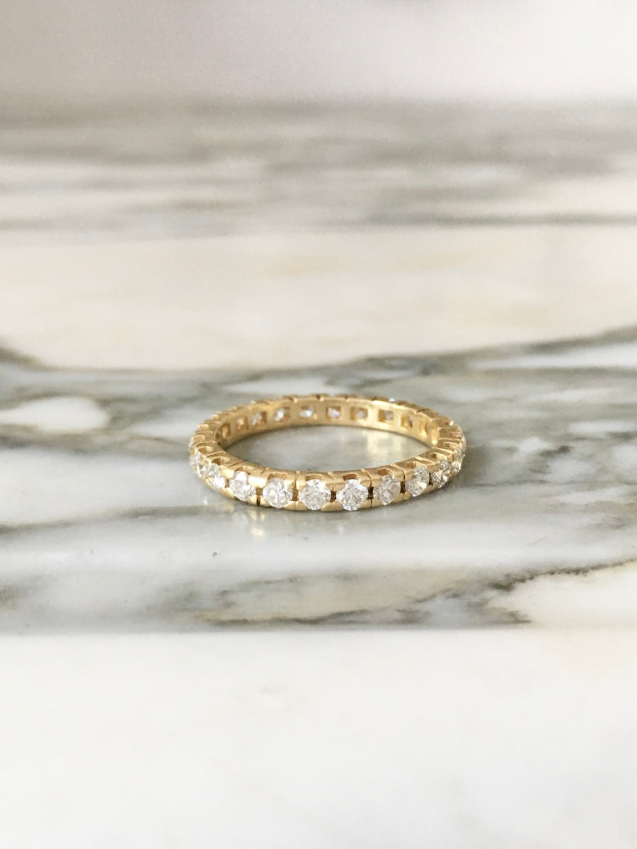 Yellow Gold and Diamond Wedding Band