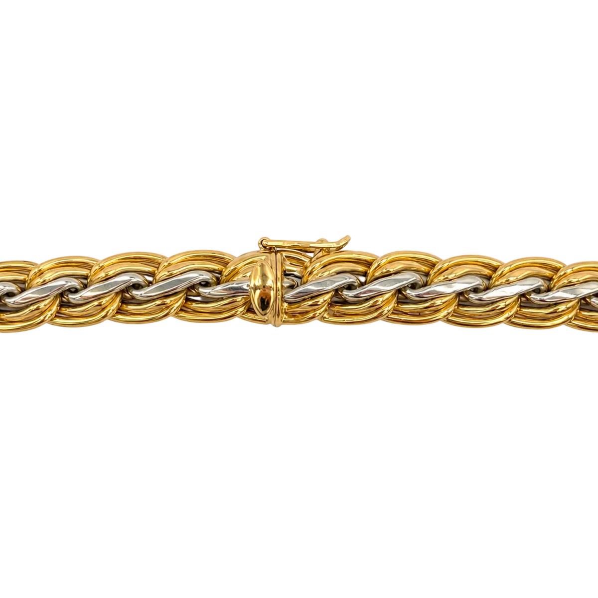 White Gold and Yellow Gold Link Necklace