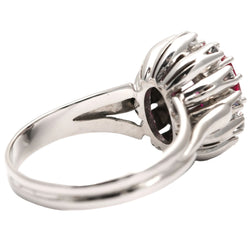 Entourage Ring in White Gold, Rubies, and Diamonds