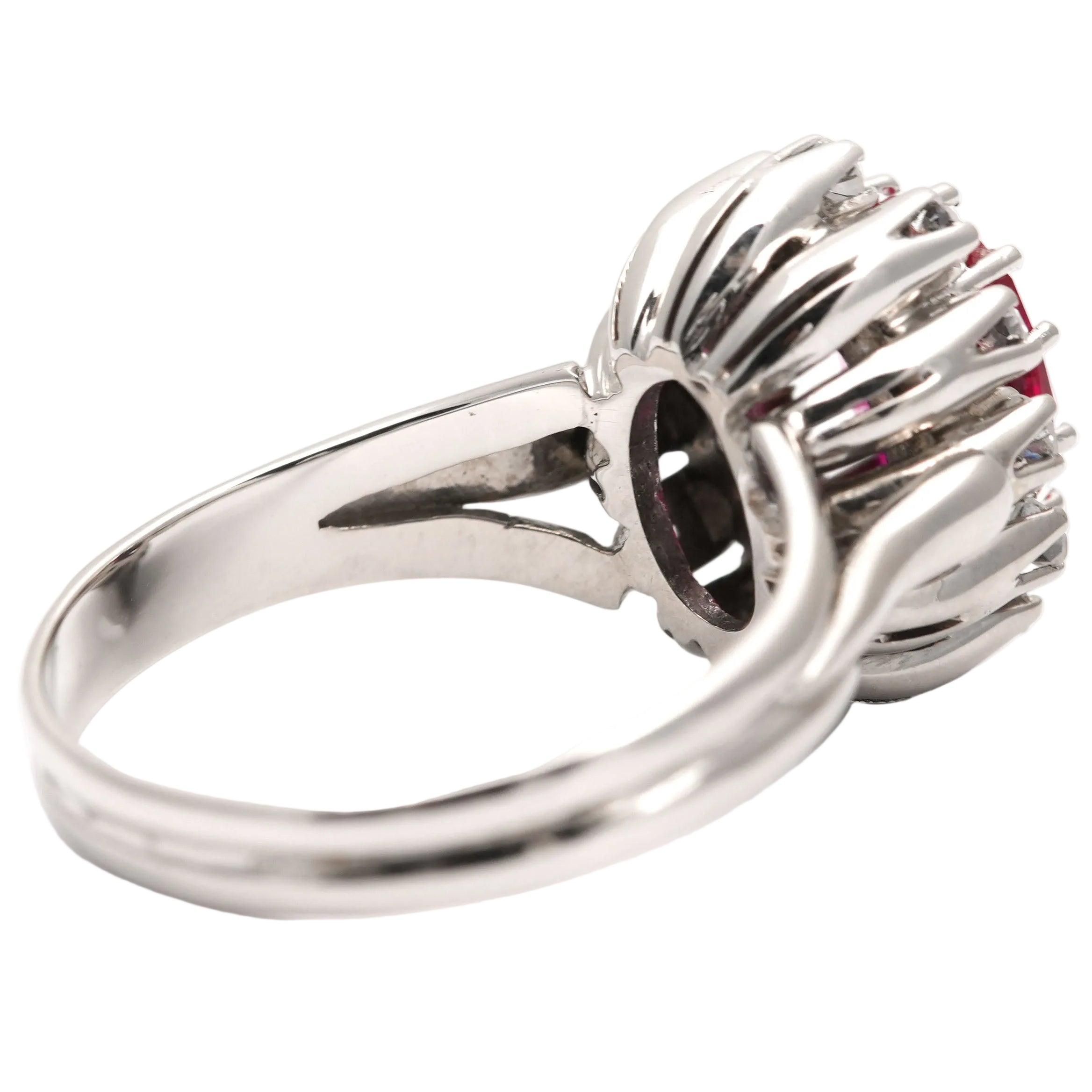 Entourage Ring in White Gold, Rubies, and Diamonds