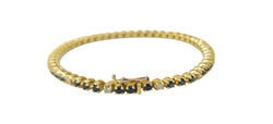 "Ligne" Bracelet in Yellow Gold, Sapphires, and Diamonds