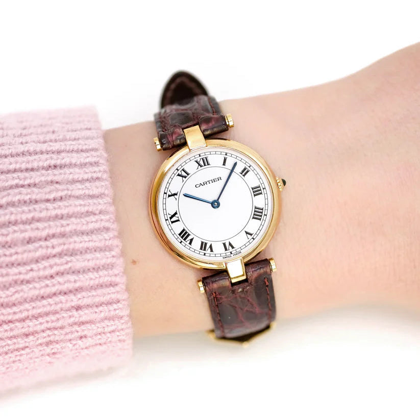 Montre CARTIER Vendôme en or jaune et cuir