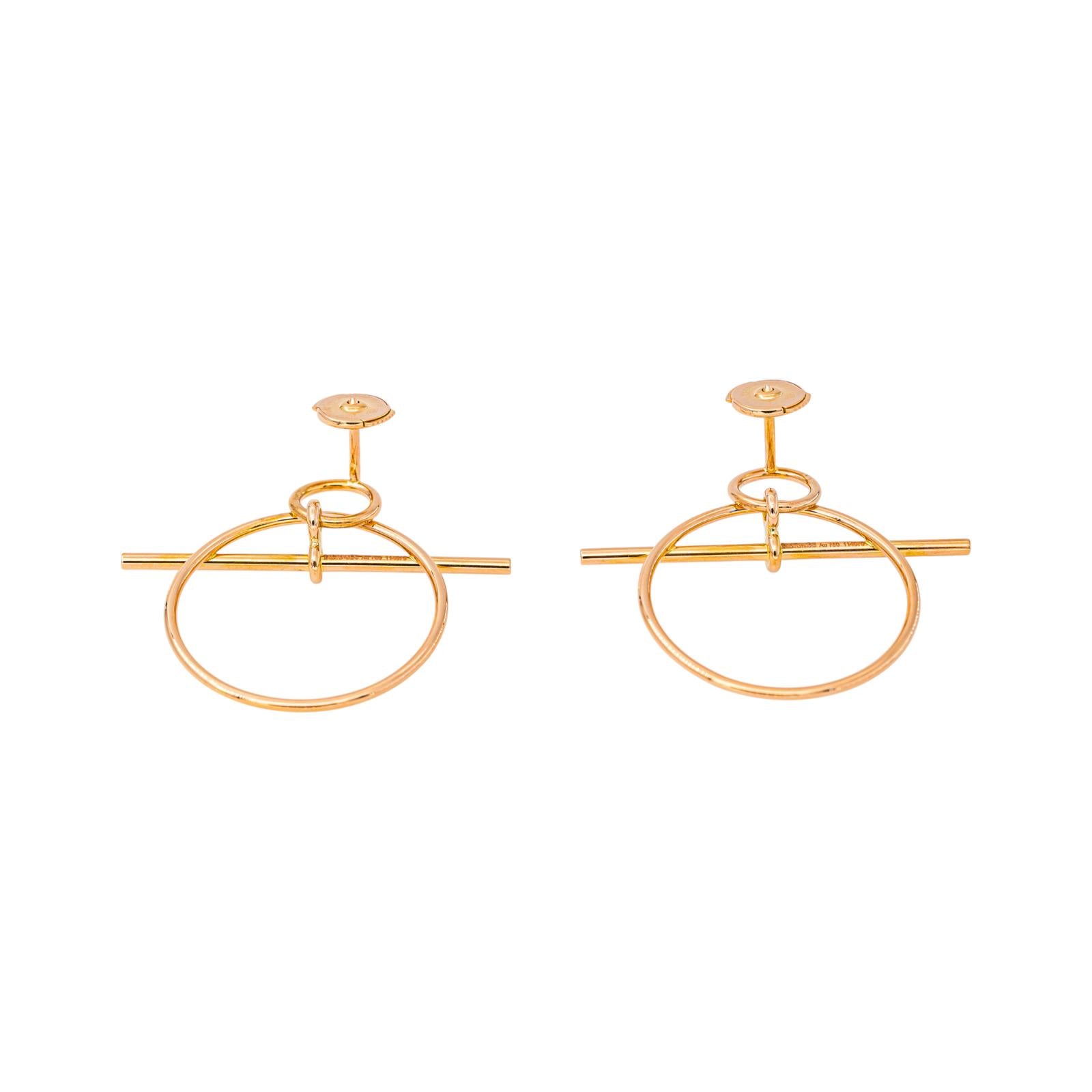 Hermès Loop Earrings in Rose gold
