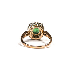 Marguerite Ring in Rose Gold, Emerald, and Diamonds
