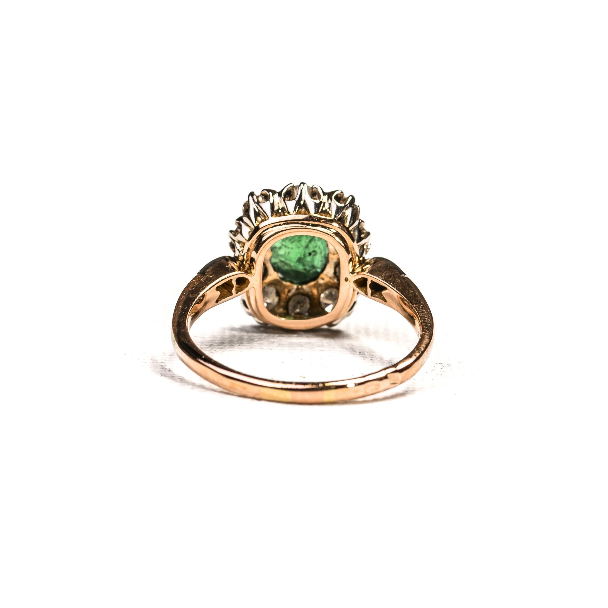 Marguerite Ring in Rose Gold, Emerald, and Diamonds