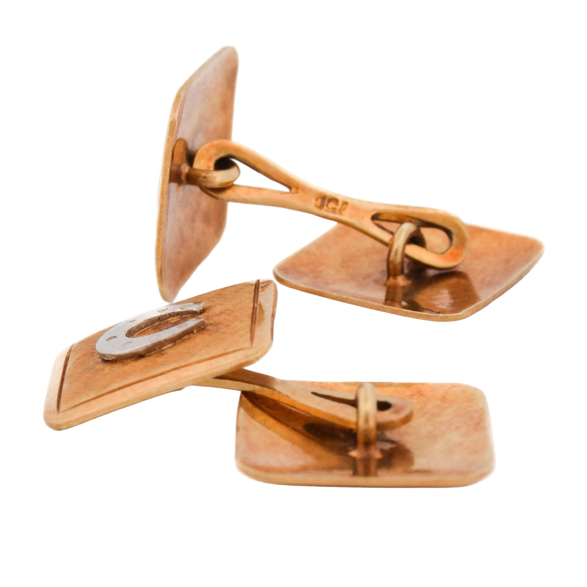 Cufflinks in white gold and yellow gold