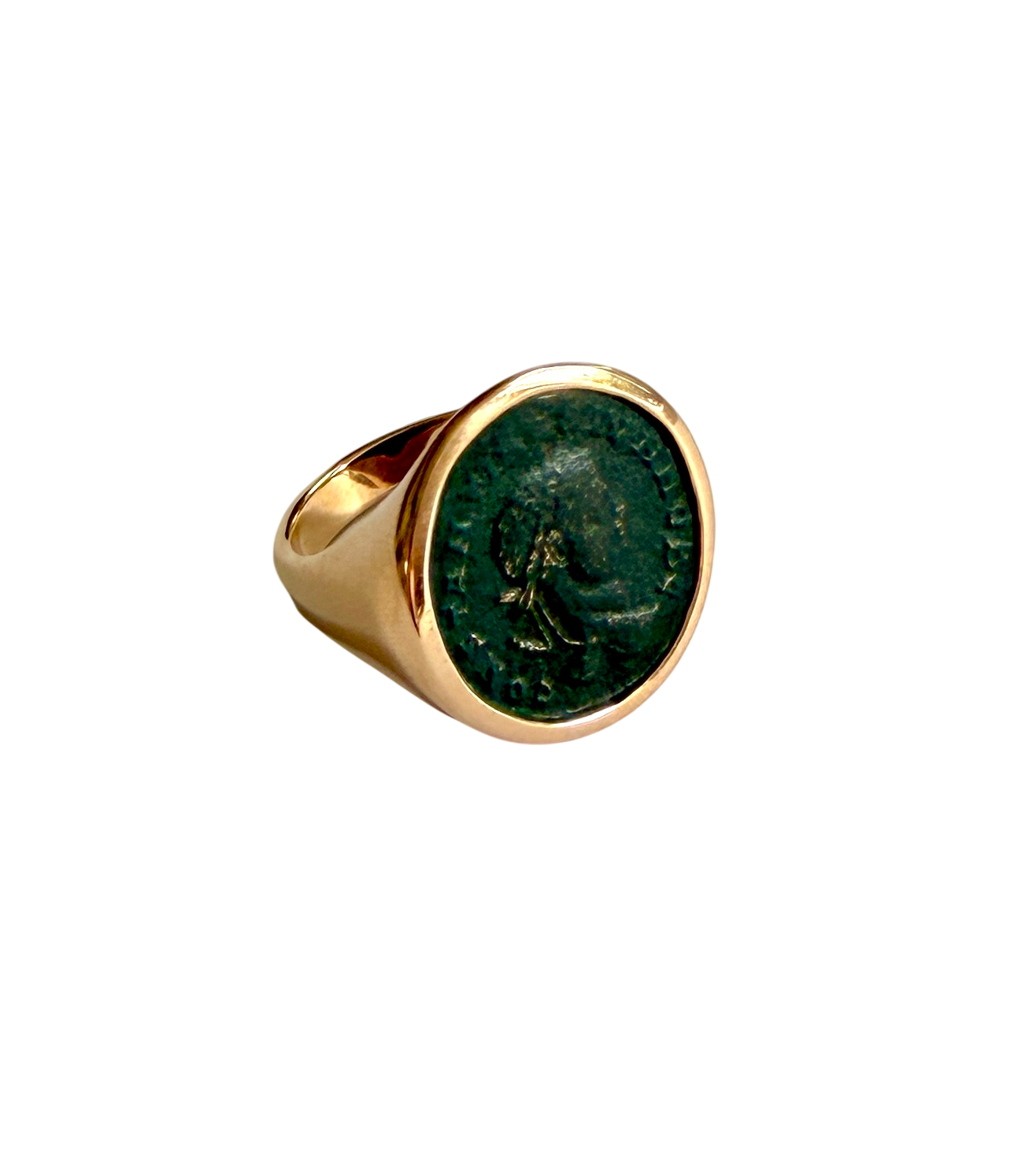 BULGARI "Monete" Signet ring in Rose gold and Bronze