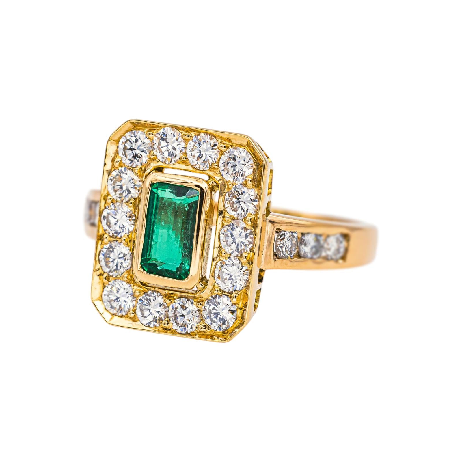 Bague Or jaune Emeraude