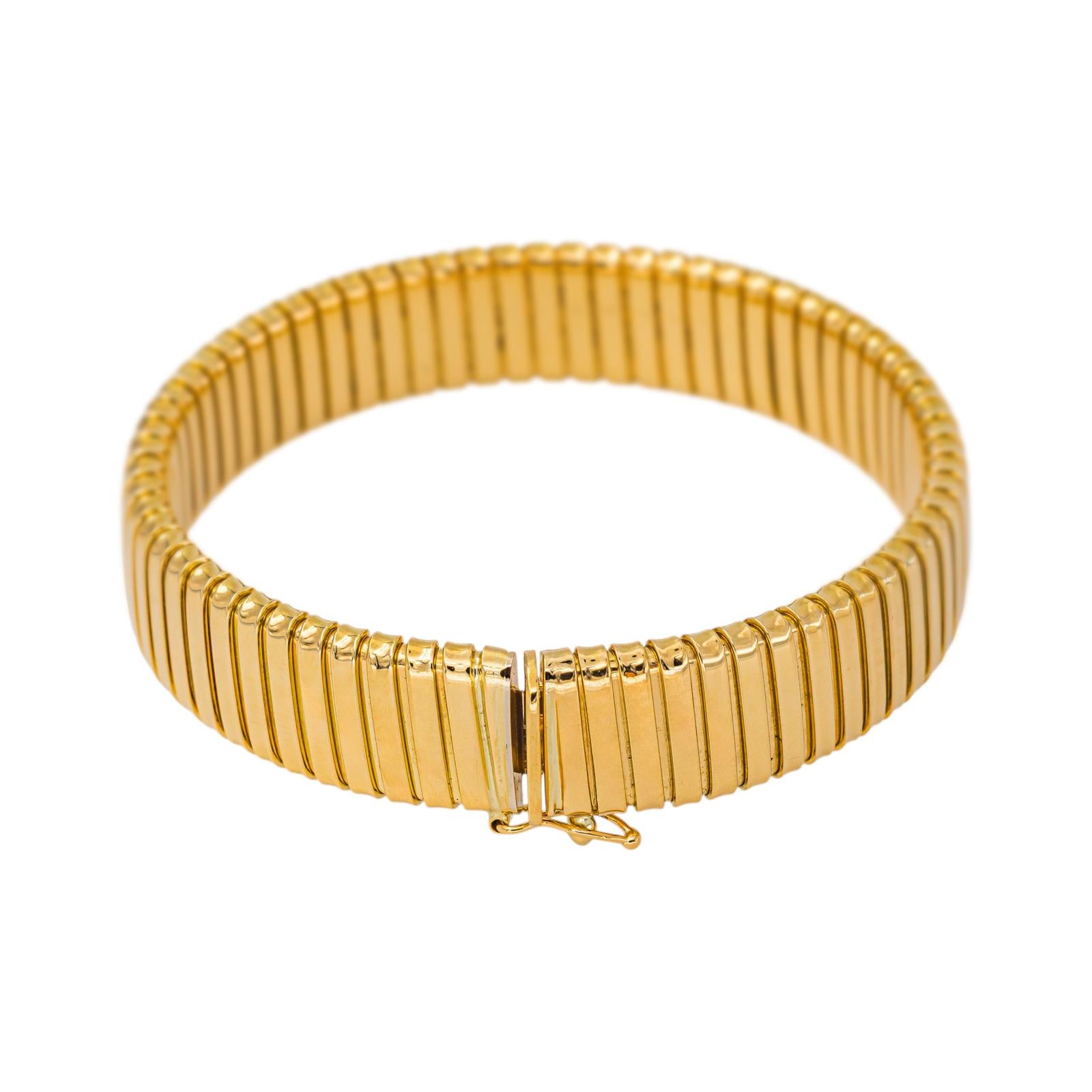 Yellow Gold Tubogas Link Bracelet