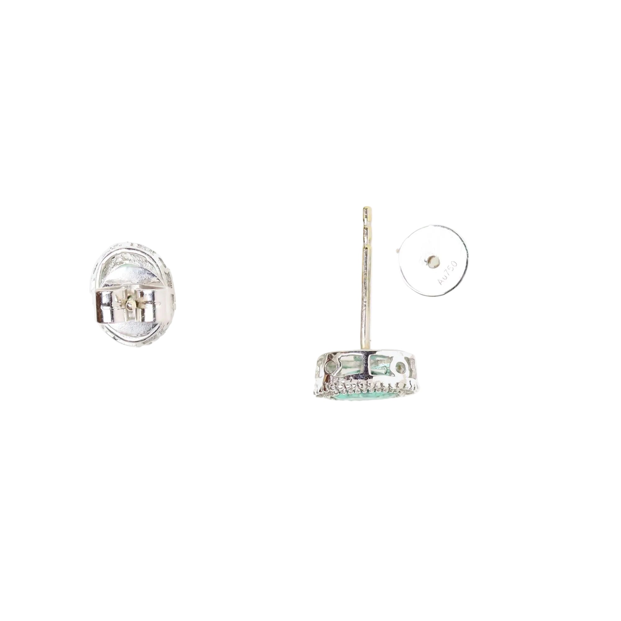 White Gold Earrings with Emeralds and Diamonds