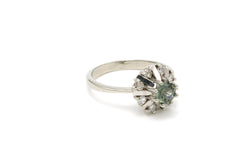 Marguerite Ring in White Gold, Tourmaline, and Diamonds