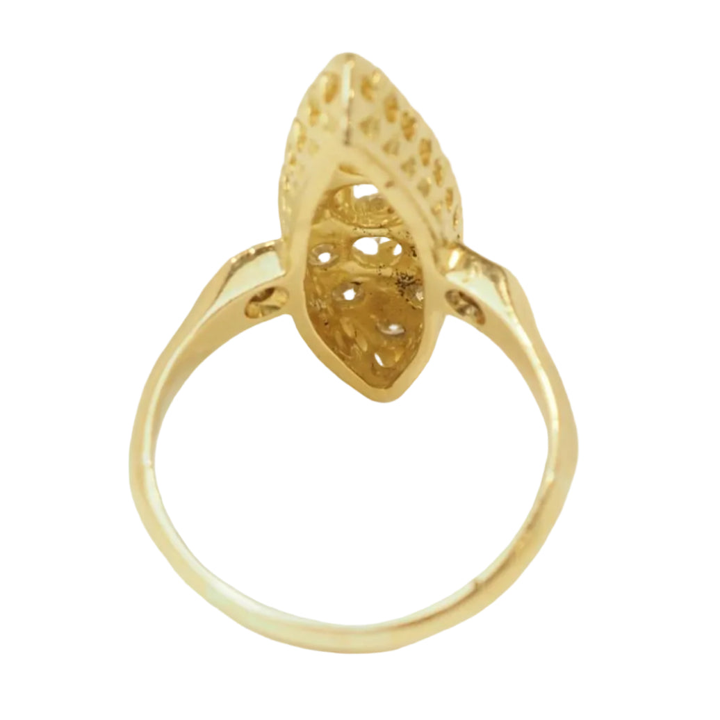 Bague Marquise en or jaune et diamants